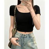 背中開きカップ付き半袖Tシャツクロップド | Miniministore | 詳細画像5 