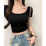 背中開きカップ付き半袖Tシャツクロップド | Miniministore | 詳細画像6 