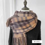 チェック柄 マフラー 大判ストール 秋冬 | Miniministore | 詳細画像14 
