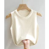 パール付きトップスノースリーブニット夏服 | Miniministore | 詳細画像13