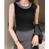 パール付きトップスノースリーブニット夏服 | Miniministore | 詳細画像4