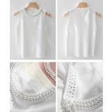 パール付きトップスノースリーブニット夏服 | Miniministore | 詳細画像9