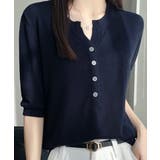 サマーニット Vネックニットトップス韓国 | Miniministore | 詳細画像2 