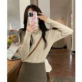 秋冬ニットトップス レディースニットポロ | Miniministore | 詳細画像13 