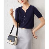 ニットトップス 半袖Vネックサマーニット | Miniministore | 詳細画像3