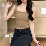 カップ付きタンクトップ シームレス 韓国 | Miniministore | 詳細画像12