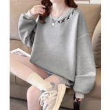 クロス刺しゅうワンポイントスウェット長袖 | Miniministore | 詳細画像2