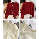 リボンニットカーディガンパールボタン無地 | Miniministore | 詳細画像27 