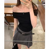 オフショルTシャツ 胸元ドレープトップス | Miniministore | 詳細画像5