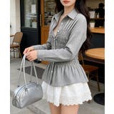 ストライプ柄シャーリングシャツ襟付き長袖 | Miniministore | 詳細画像2 