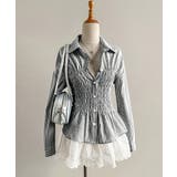 ストライプ柄シャーリングシャツ襟付き長袖 | Miniministore | 詳細画像21 