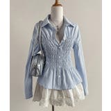 ストライプ柄シャーリングシャツ襟付き長袖 | Miniministore | 詳細画像27 