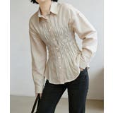 ストライプ柄シャーリングシャツ襟付き長袖 | Miniministore | 詳細画像4 