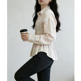 ストライプ柄シャーリングシャツ襟付き長袖 | Miniministore | 詳細画像5 