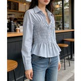 ストライプ柄シャーリングシャツ襟付き長袖 | Miniministore | 詳細画像9 