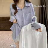 開襟カラーシャツ 長袖 レディース 無地 | Miniministore | 詳細画像2 