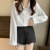 開襟カラーシャツ 長袖 レディース 無地 | Miniministore | 詳細画像5 