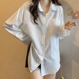 開襟カラーシャツ 長袖 レディース 無地 | Miniministore | 詳細画像7 