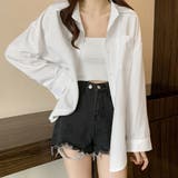 開襟カラーシャツ 長袖 レディース 無地 | Miniministore | 詳細画像8 