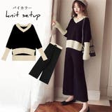 バイカラーニットセットアップ レディース | Miniministore | 詳細画像2