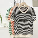 ボーダー柄サマーニットトップス 半袖春夏 | Miniministore | 詳細画像2 