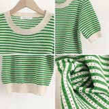 ボーダー柄サマーニットトップス 半袖春夏 | Miniministore | 詳細画像4 