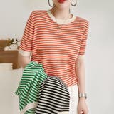 ボーダー柄サマーニットトップス 半袖春夏 | Miniministore | 詳細画像6 