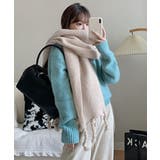 ボリュームマフラー大判 ツイストフリンジ | Miniministore | 詳細画像9