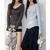 ドレープネックトップスレイヤード風ロゴT | Miniministore | 詳細画像8