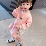 ピンク | ロゴデザイン Aラインワンピース 長袖 | Miniministore