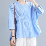 スカイブルー | アシンメトリートップス ブラウス 春夏 | Miniministore