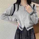 グレー | ニットジャケット クロップド丈 セーター | Miniministore