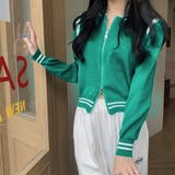 グリーン | ニットジャケット クロップド丈 セーター | Miniministore