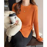オレンジ | リブニットトップス 長袖リブカットソー | SUNSHINE CLOSET