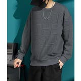 ダークグレー | エンボス加工ロゴtシャツ メンズ 長袖 | AsaAura