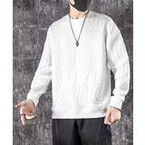 ホワイト | エンボス加工ロゴtシャツ メンズ 長袖 | AsaAura