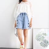 デニムブルー | 女の子 ハート柄 デニム ショートパンツ | Miniministore