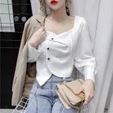 アシンメトリーデザイン シャツ ブラウス | Miniministore | 詳細画像8