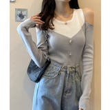 ニットトップス オフショルダーリブニット | Miniministore | 詳細画像10 