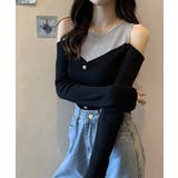 ニットトップス オフショルダーリブニット | Miniministore | 詳細画像2 