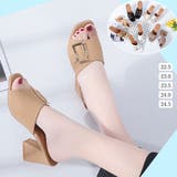 キャメル | チャンキーヒール サンダル オープントゥ | Miniministore