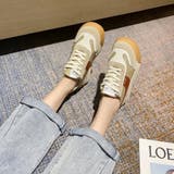 ベージュ | 厚底スニーカー 韓国 レディース 配色 | Miniministore