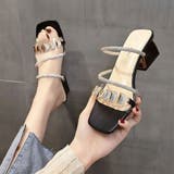 ブラック | サンダル チャンキーヒール レディース | Miniministore
