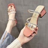 ピンク | サンダル チャンキーヒール レディース | Miniministore