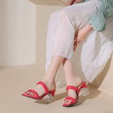スイカレッド | クリアヒールサンダル ミュールレディース | Miniministore