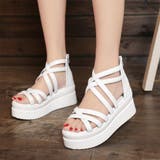 ホワイト | 厚底サンダル クロスストラップサンダル夏 | Miniministore