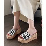 ゼブラ | 厚底サンダル ウエッジソールサンダル美脚 | Miniministore