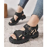 ブラック | トラックソール スポーツサンダル 厚底靴 | Miniministore