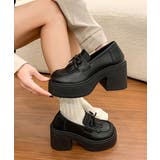 ブラック | タッセル厚底ローファー ボリュームソール | Miniministore