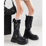 ブラック | レディースヴィンテージ風折り返しブーツボリュームソール靴ラウンドトゥ 防寒シュー… | SUNSHINE CLOSET